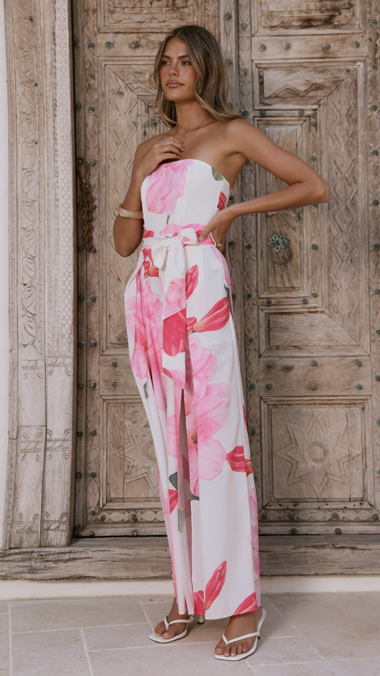 Carson - Front Split Strapless Jumpsuit