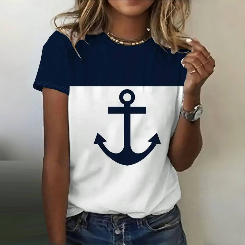 Marina | Vintage Anchor Print T-Shirt