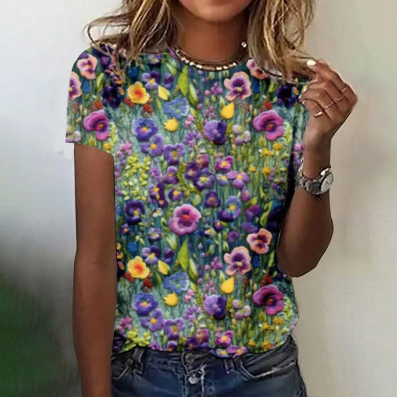 Meadow | Vintage Floral Print T-Shirt