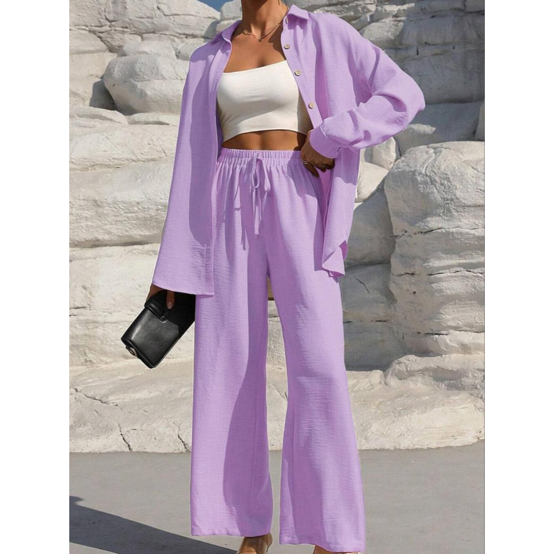 Vanora™ | Comfy Long Sleeve Blouse and Trouser Co-ord Set