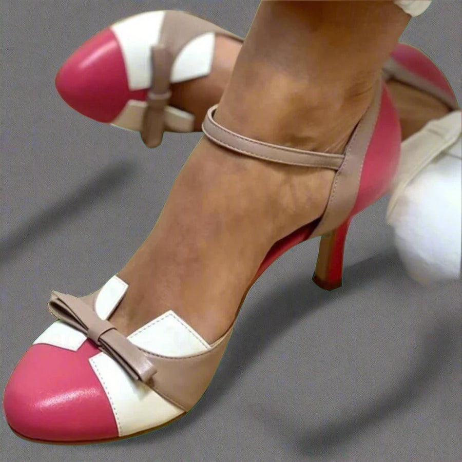 Quinnae™ | Elegant Comfortable Heels with bowtie design