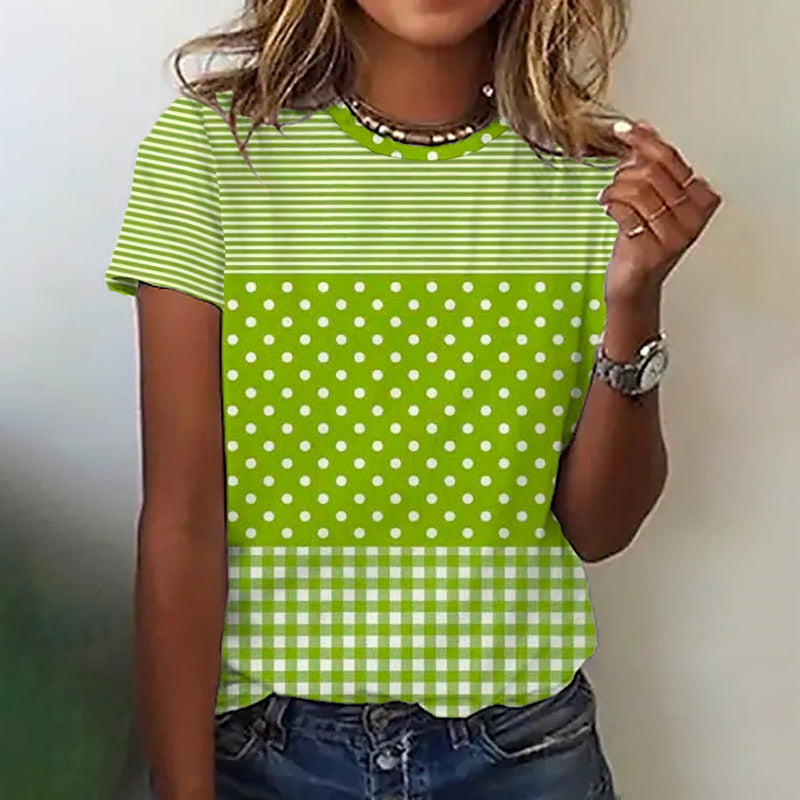 Lime | Casual Polka Dot T-Shirt