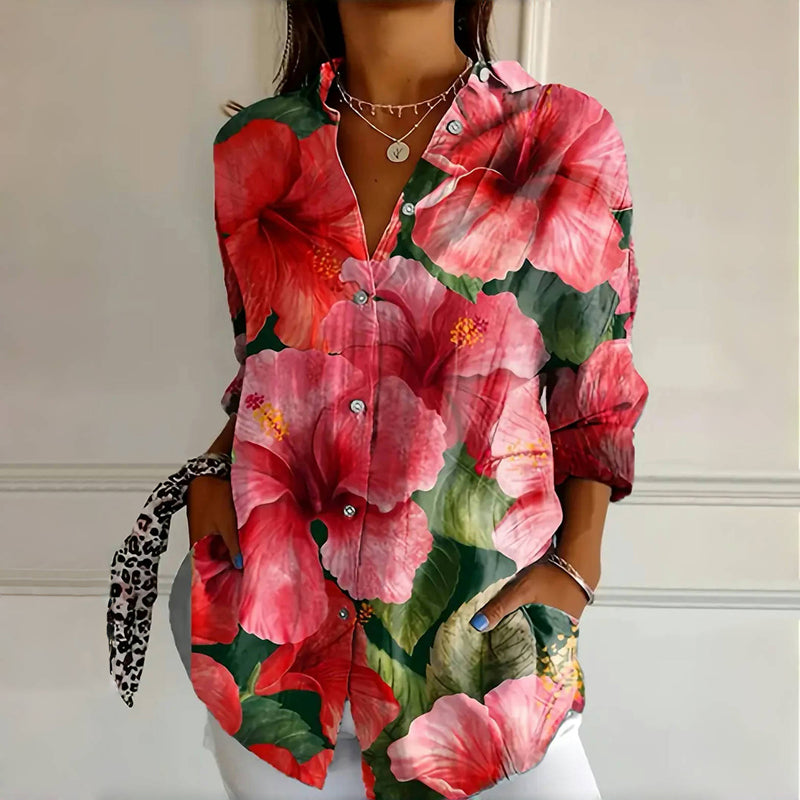 Evelyn | Colorful Floral Print Blouse