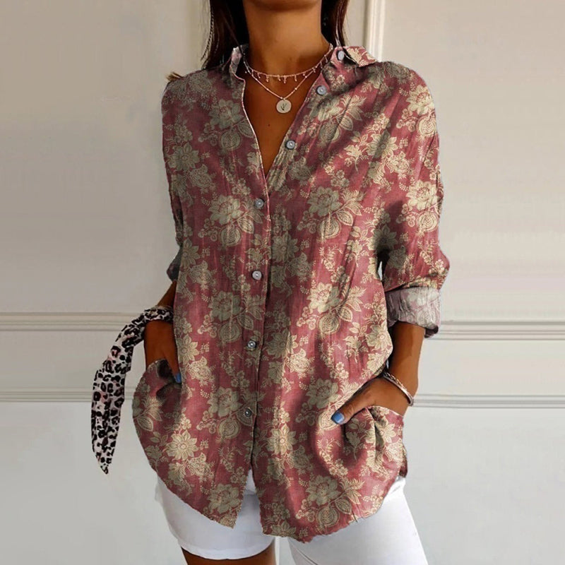 Dorothy | Red Floral Blouse
