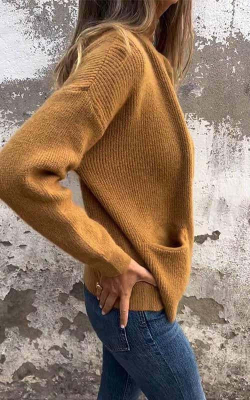 Jane - Round Neck Zipper Knitted Jacket