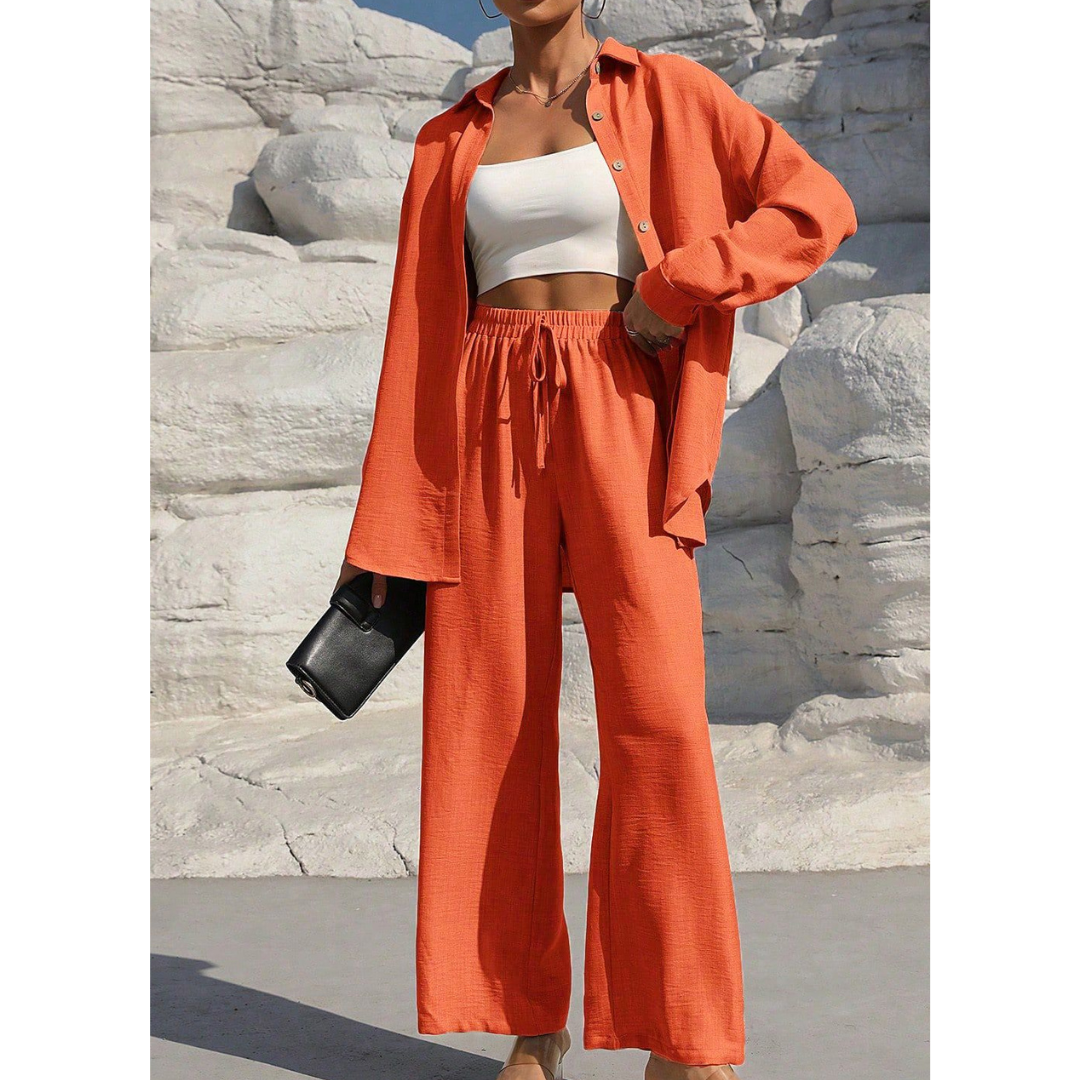 Vanora™ | Comfy Long Sleeve Blouse and Trouser Co-ord Set
