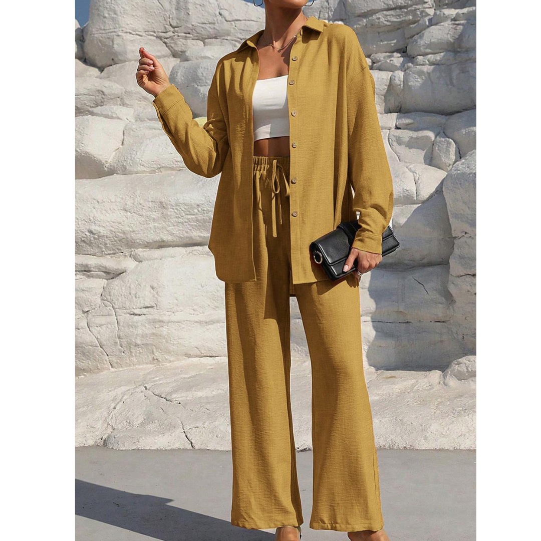 Vanora™ | Comfy Long Sleeve Blouse and Trouser Co-ord Set