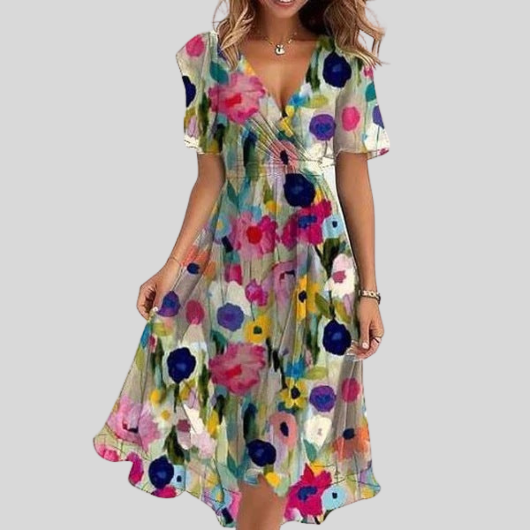 Naomie | Floral Flutter Sleeve Midi Dress