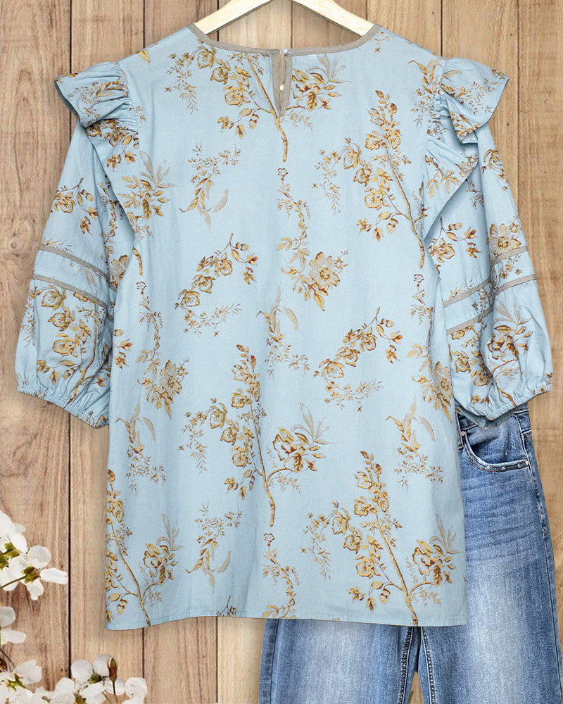 Violet | Floral Babydoll Blouse