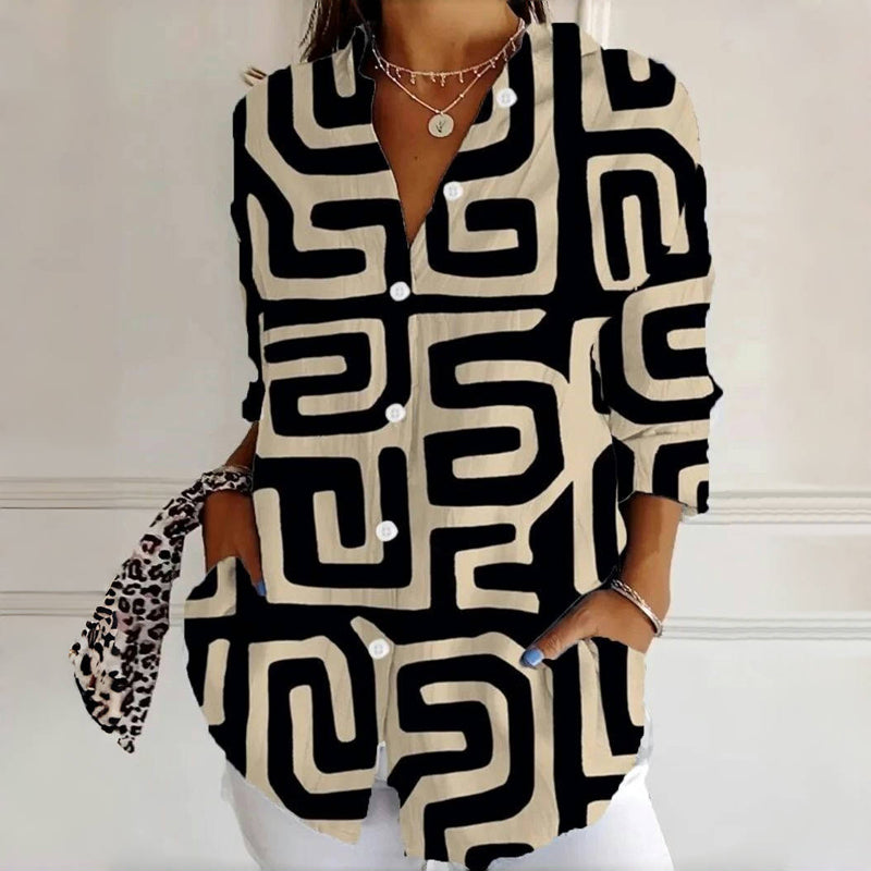 Amelia | Geometric Print Blouse
