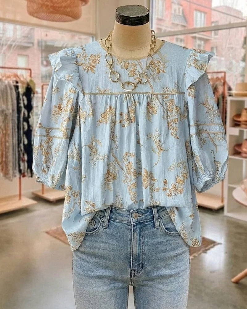 Violet | Floral Babydoll Blouse
