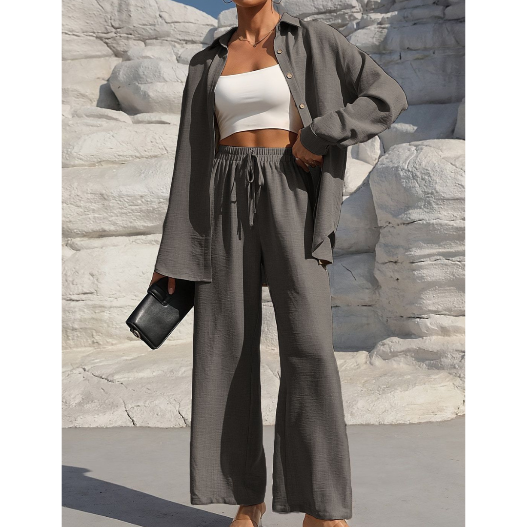Vanora™ | Comfy Long Sleeve Blouse and Trouser Co-ord Set