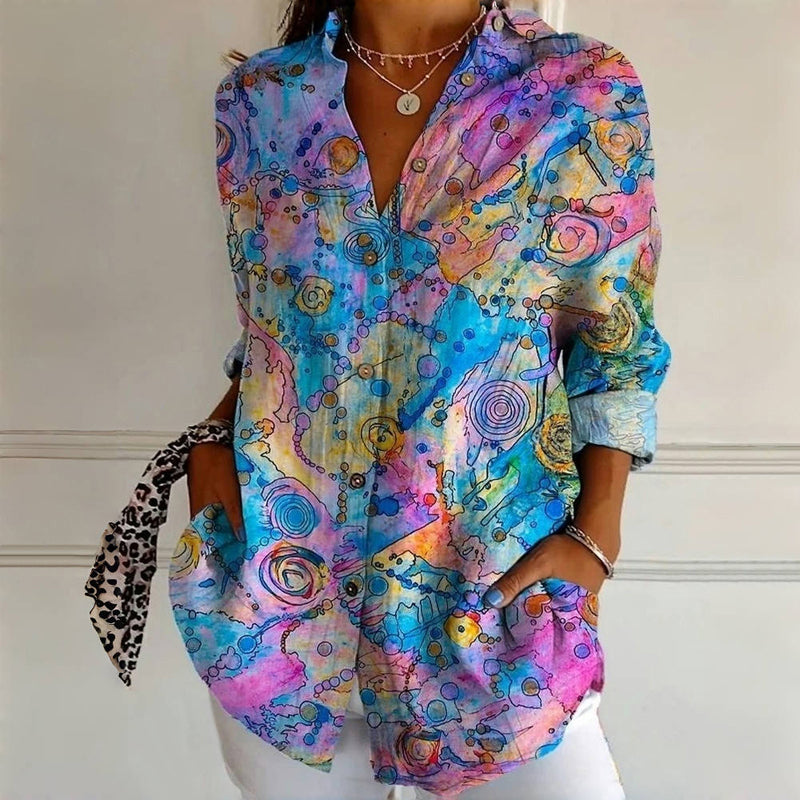 Isabella | Vintage Abstract Print Blouse