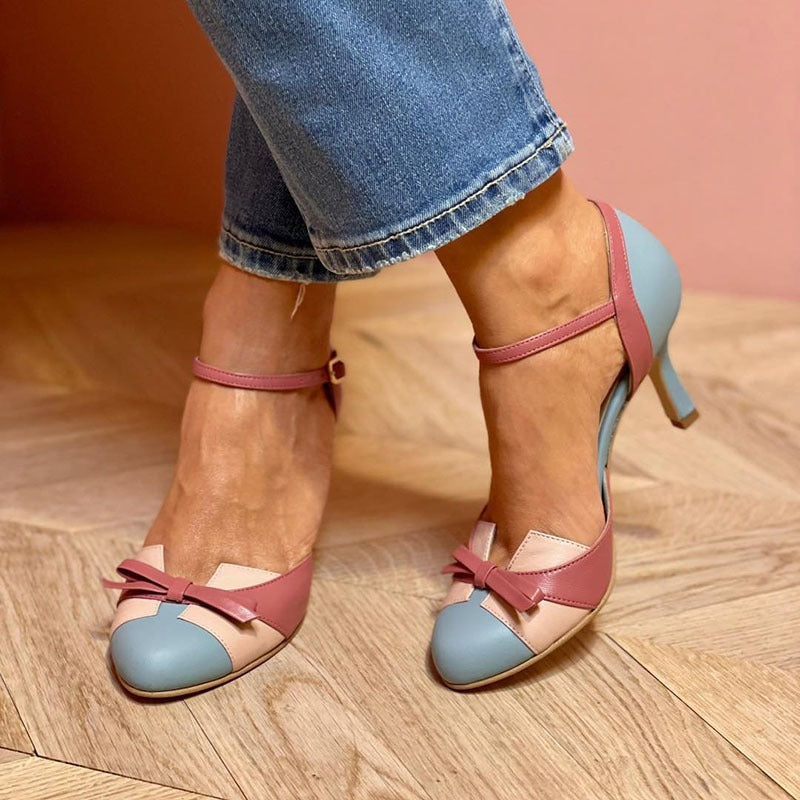 Quinnae™ | Elegant Comfortable Heels with bowtie design