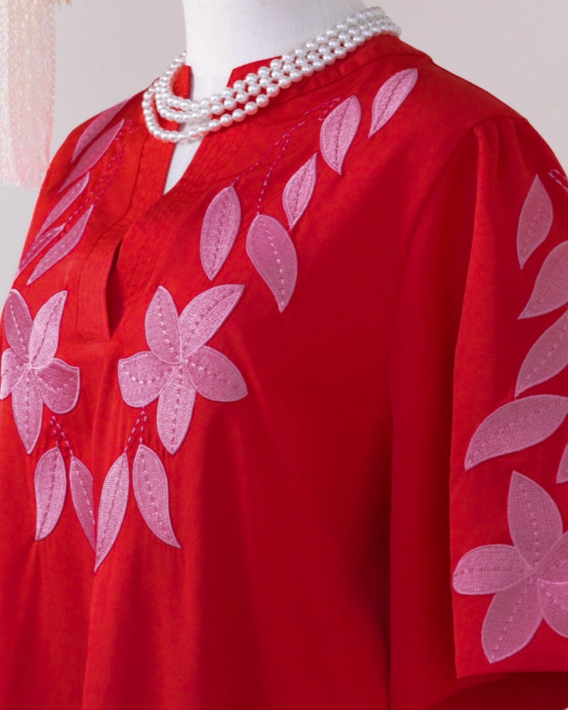 Ivy | Floral Embroidery Puff Sleeve Top
