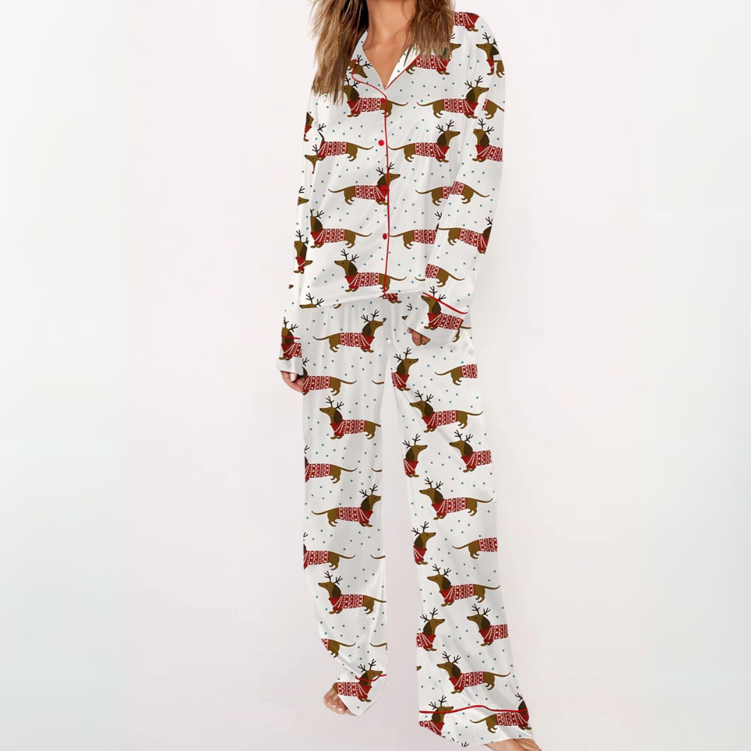 Sylvia™ | Casual Printed Button Down Top and Comfy Pajama