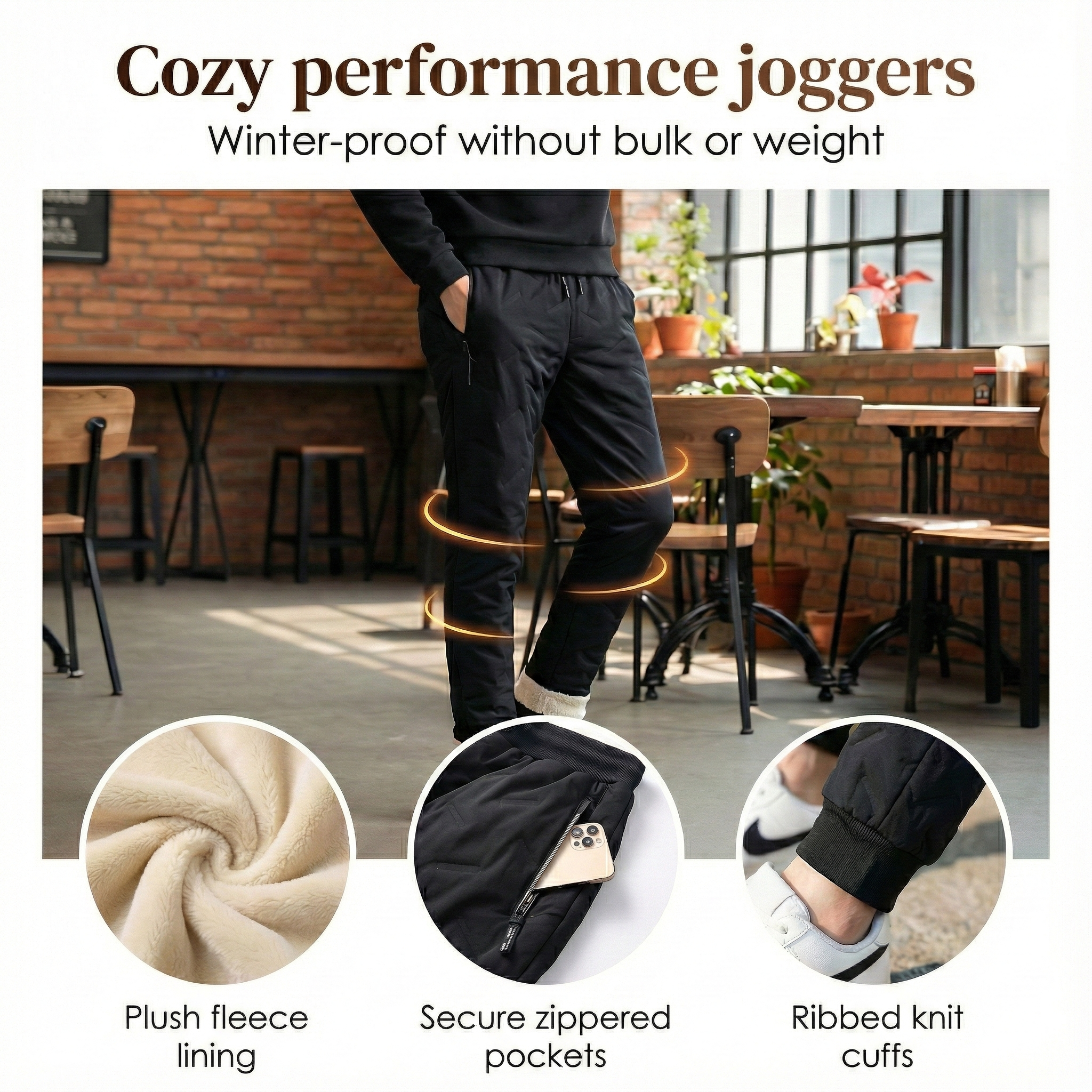 Nuvon – Unisex Fleece-Lined Winter Joggers