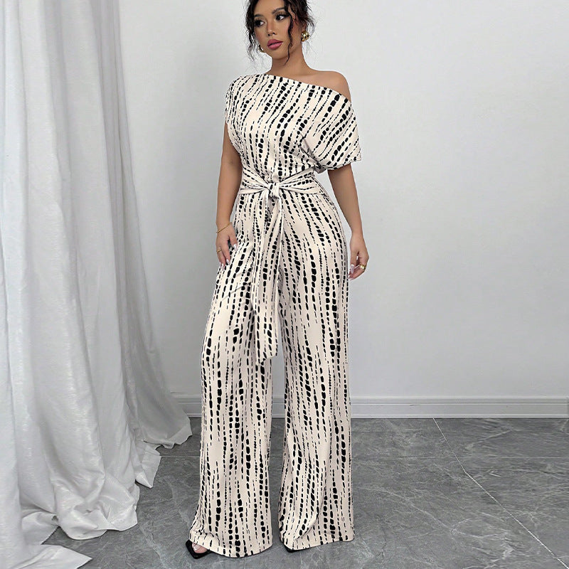 Kendra™ | Classy Wide-Leg Oblique Strap Jumpsuit