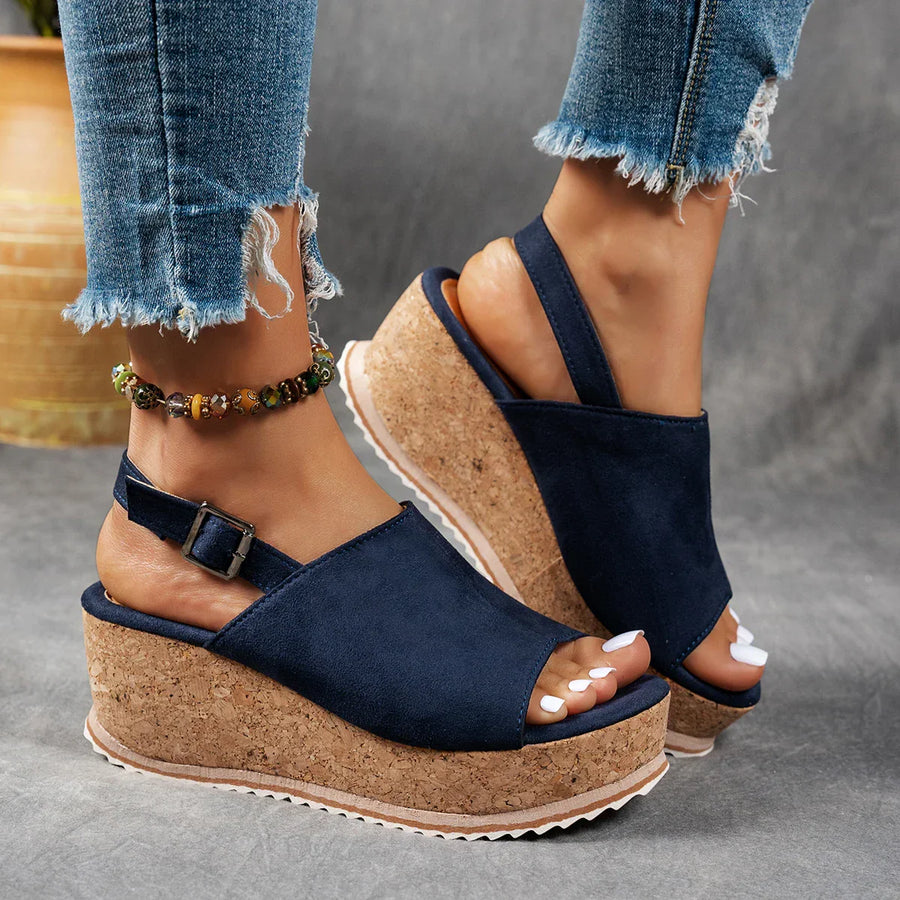 Cassandra | Cork Wedge Sandals