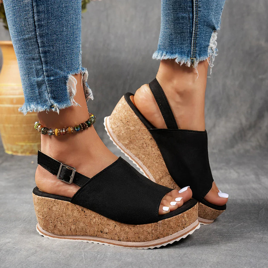Cassandra | Cork Wedge Sandals