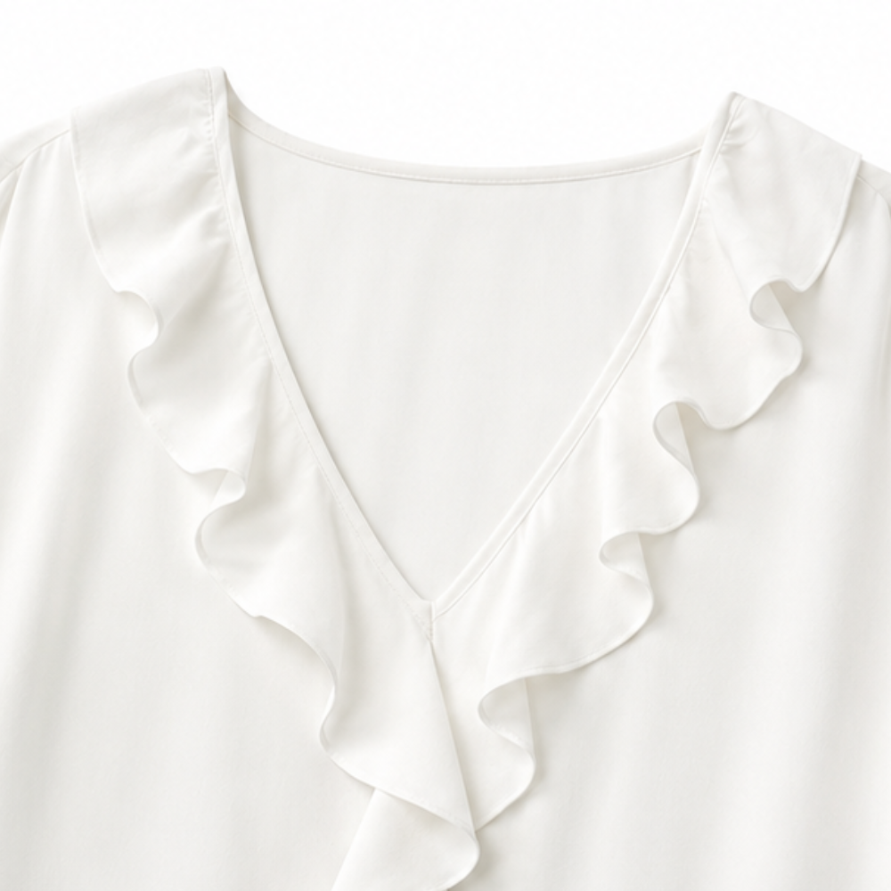 Restedge – The Ruffle Blouse That Skims, Never Clings