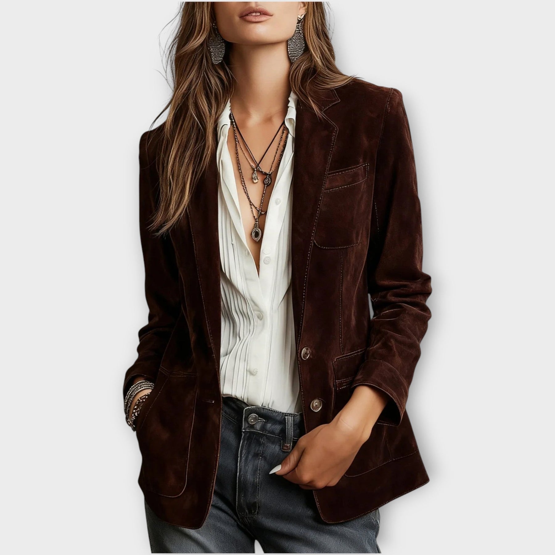 Brown Vintage Suede Blazer