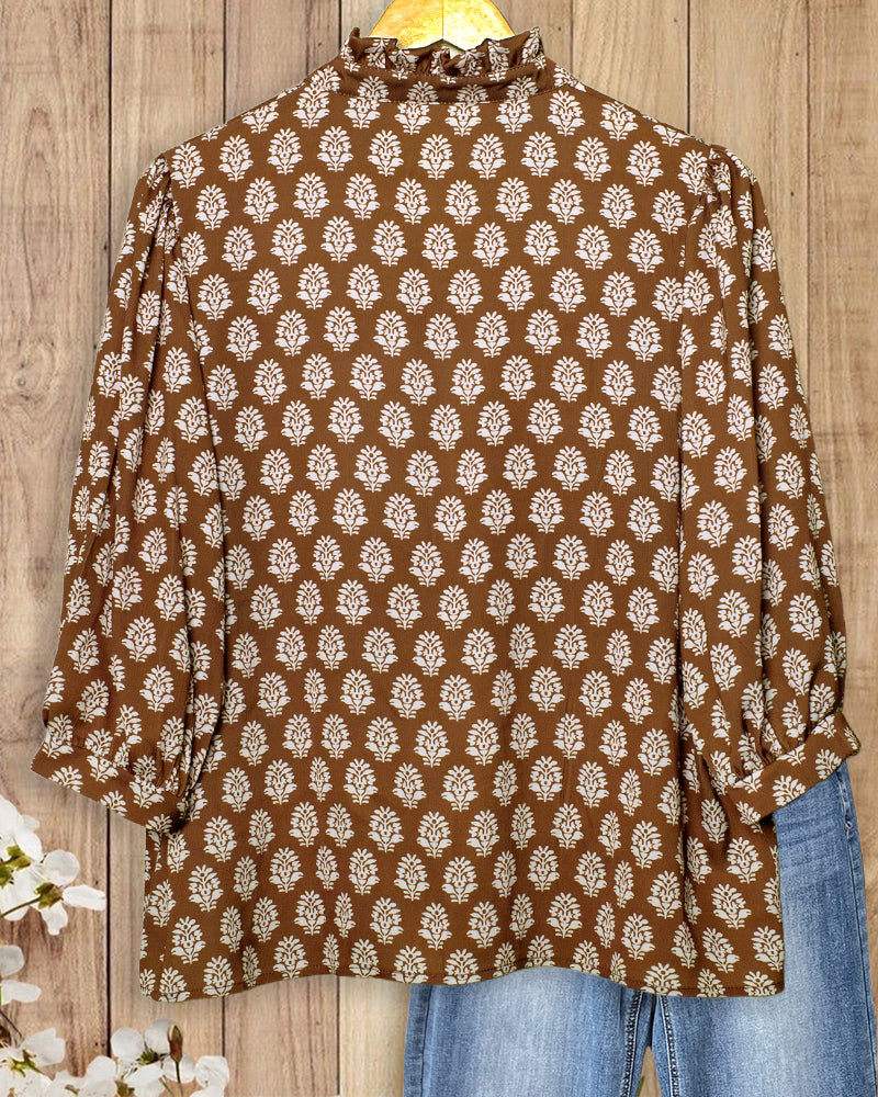 Isla | Floral Print V-Neck Blouse