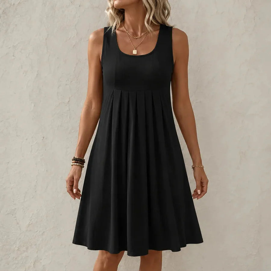 Solelia – Pleated Empire-Waist Sleeveless Summer Dress