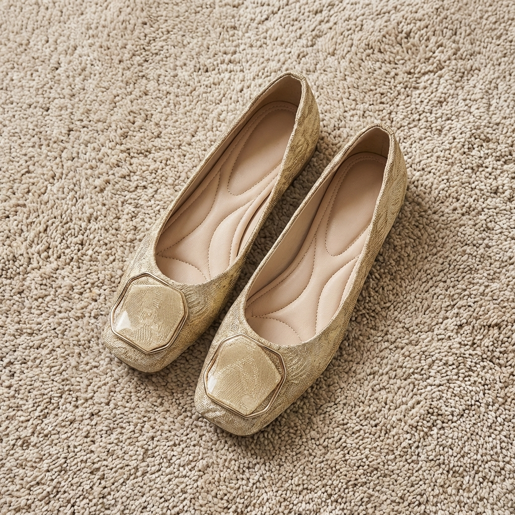 Roslin - Flat Shoes With Buckle And Texture