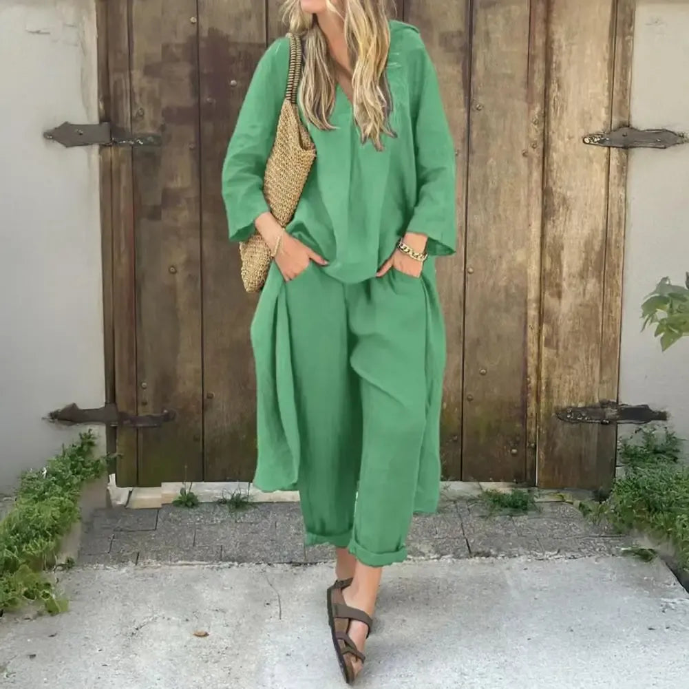 Lucia™ | Relaxed Long Vest and Wide-Leg Trousers Two-Piece Set