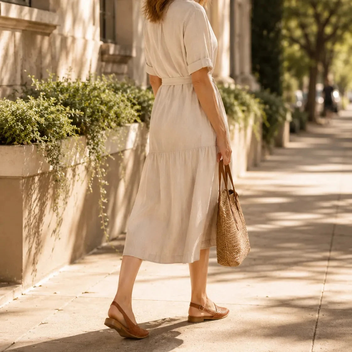 Aurora – Woven Leather-Look Slingback Flats for Women