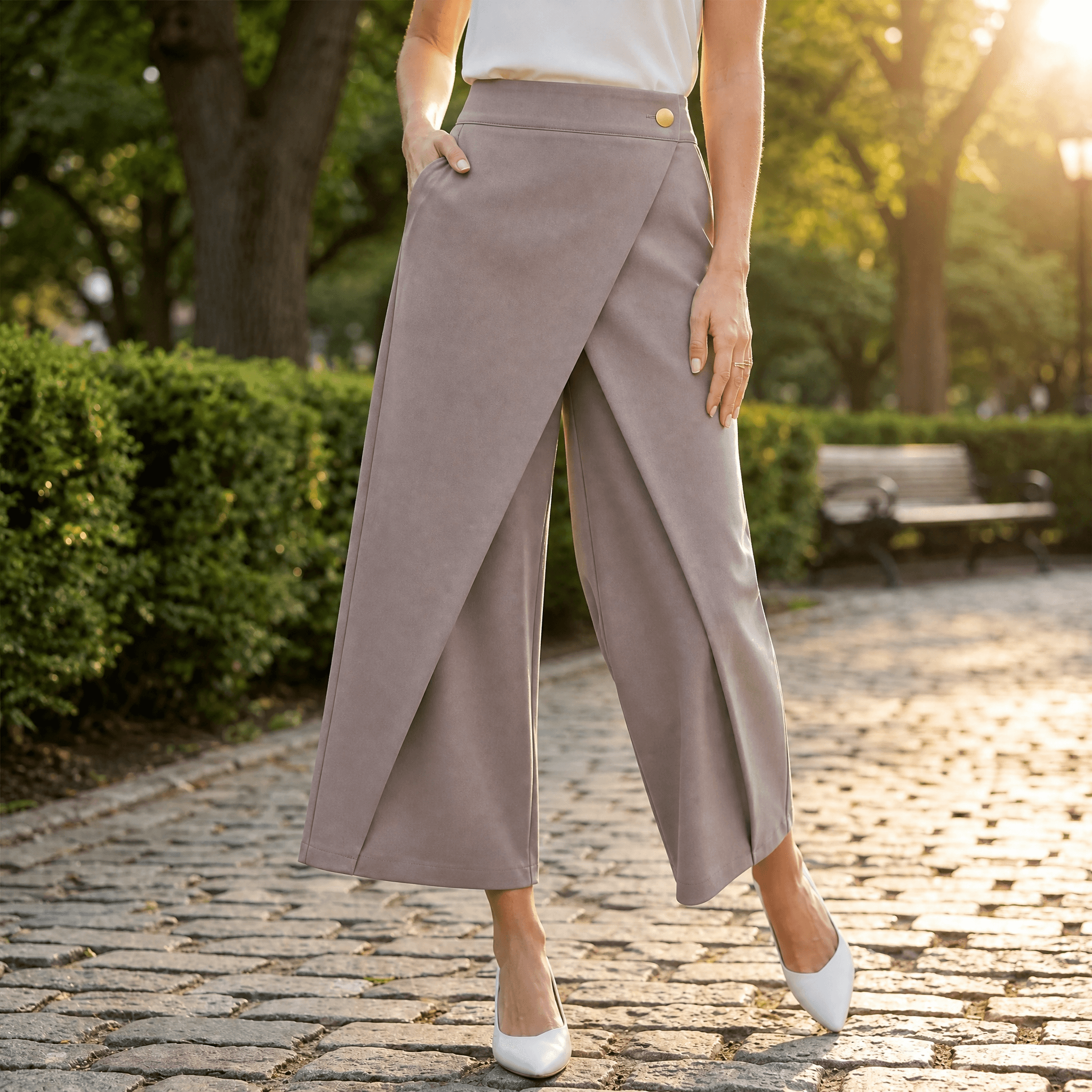 Lunavia – Wrap-Front Wide-Leg Pants