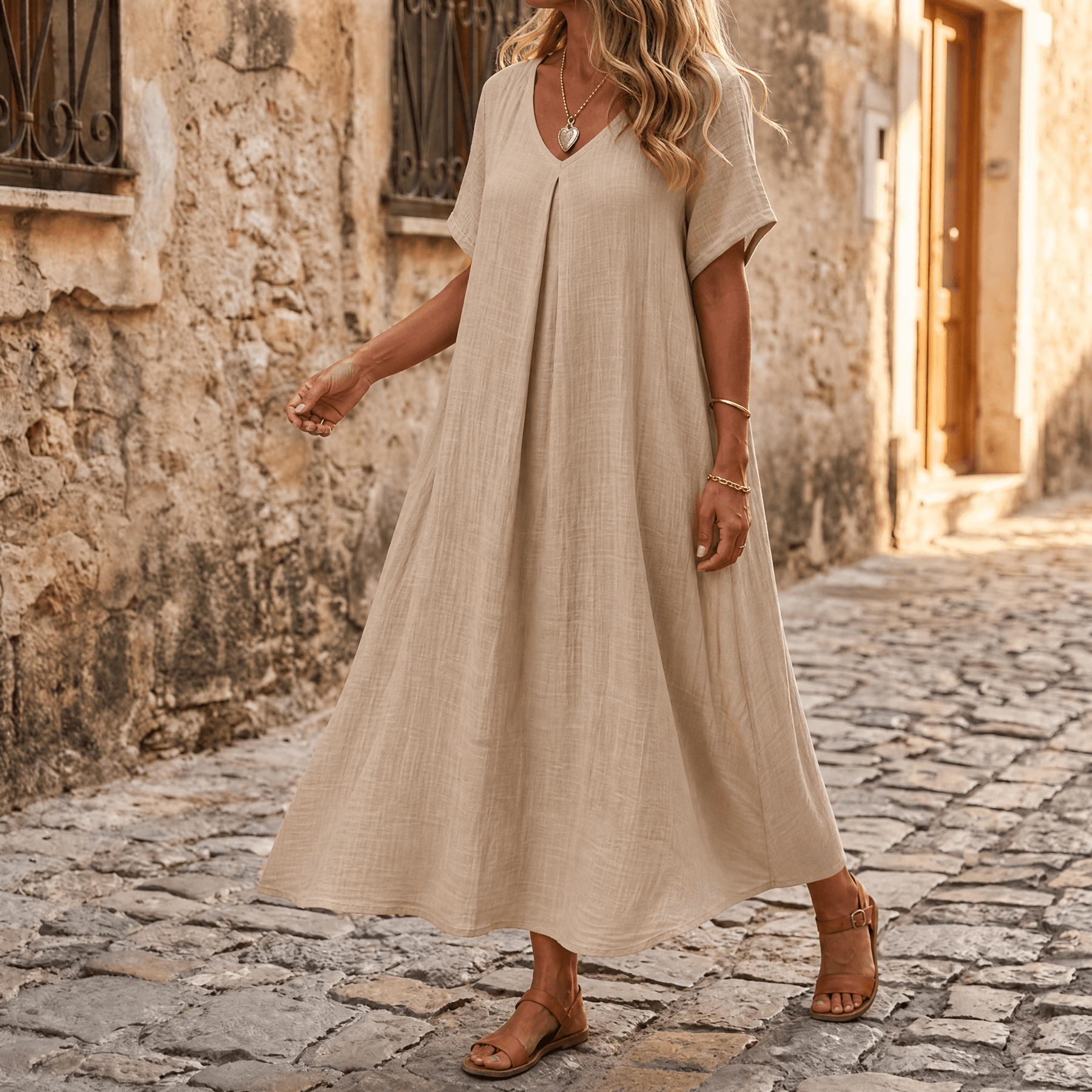 Lunessa – Women's breezy cotton linen summer dress