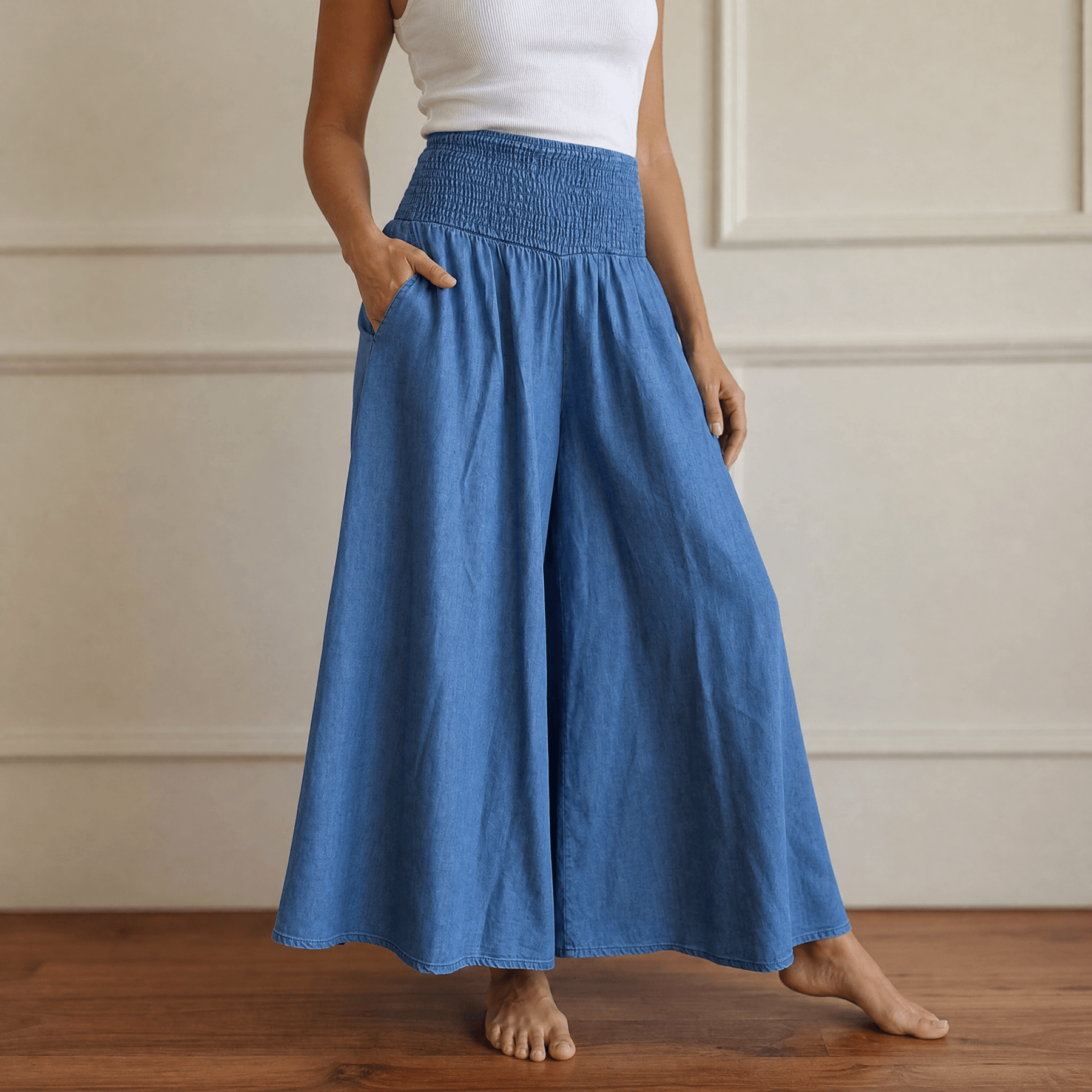 Palazza – Smocked Waist Wide Leg Palazzo Pants