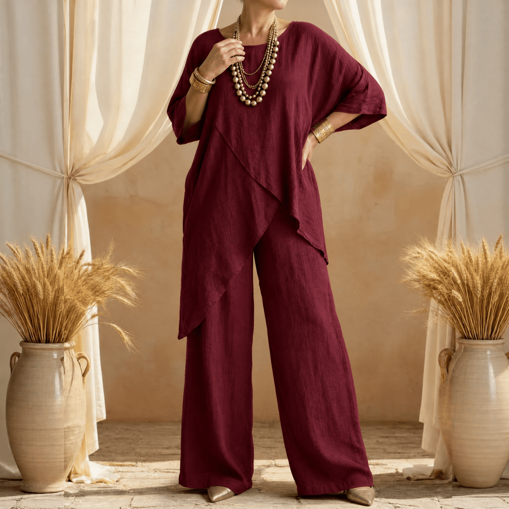Sofienne – Asymmetrical Two Piece Set for Women