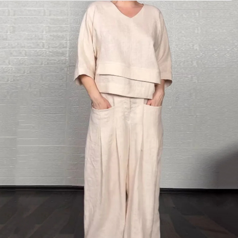Tania - Breezy Linen Two-Piece Set