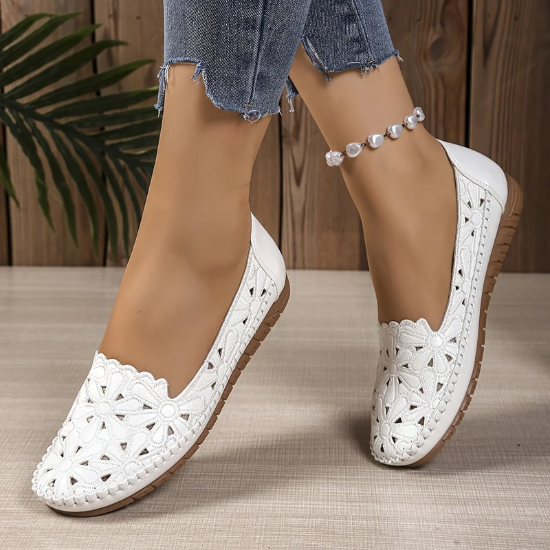 Evelyn | Breathable Floral Cutout Loafers