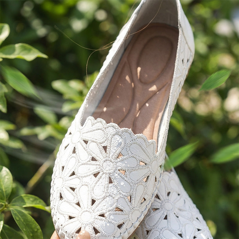 Evelyn | Breathable Floral Cutout Loafers