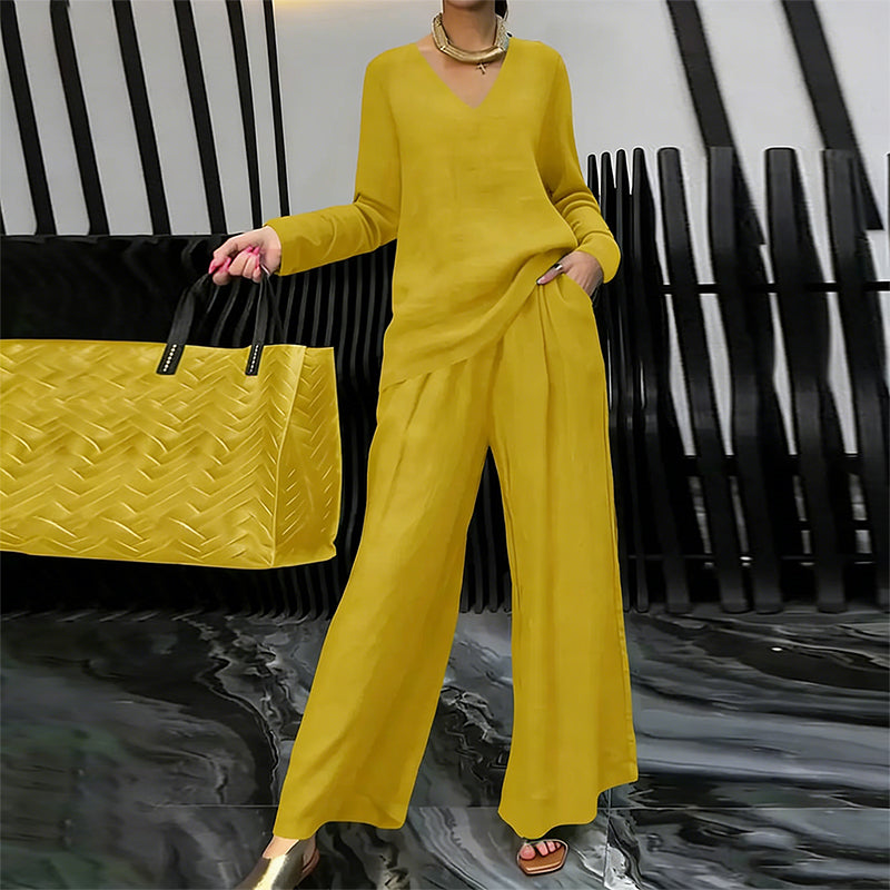 Maheen - Knit Lounge Set with Flared Trousers