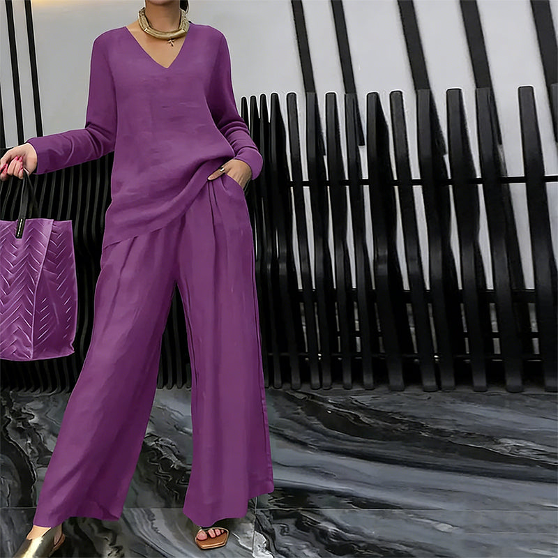 Maheen - Knit Lounge Set with Flared Trousers