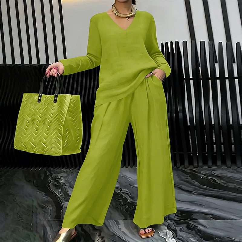 Maheen - Knit Lounge Set with Flared Trousers
