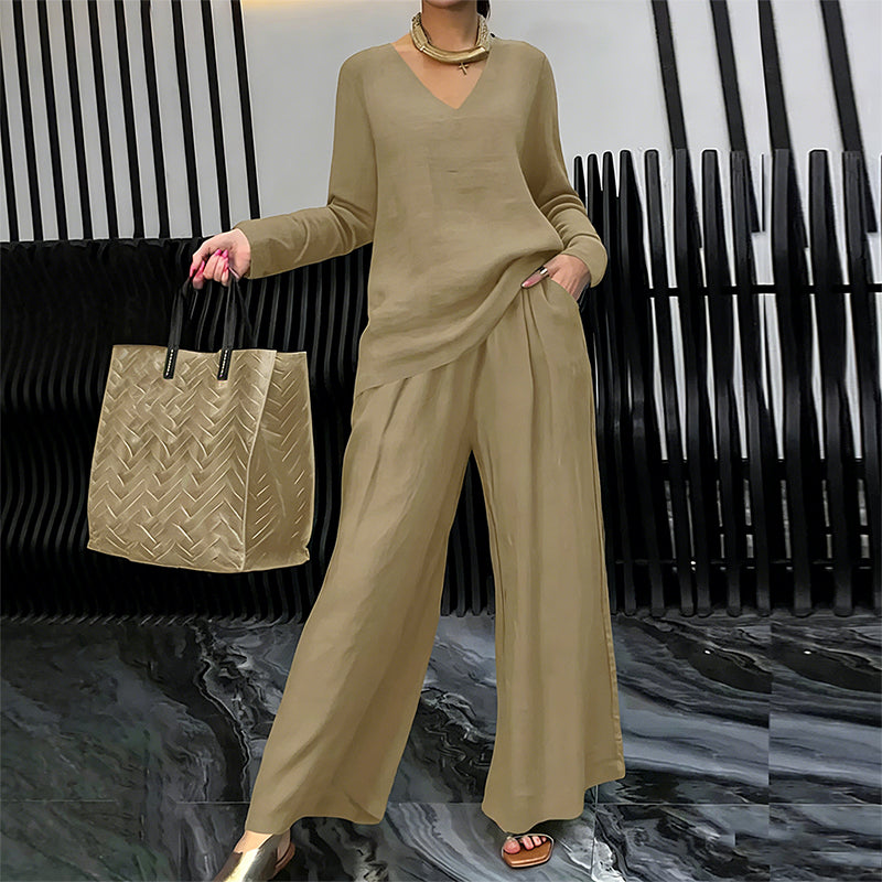 Maheen - Knit Lounge Set with Flared Trousers